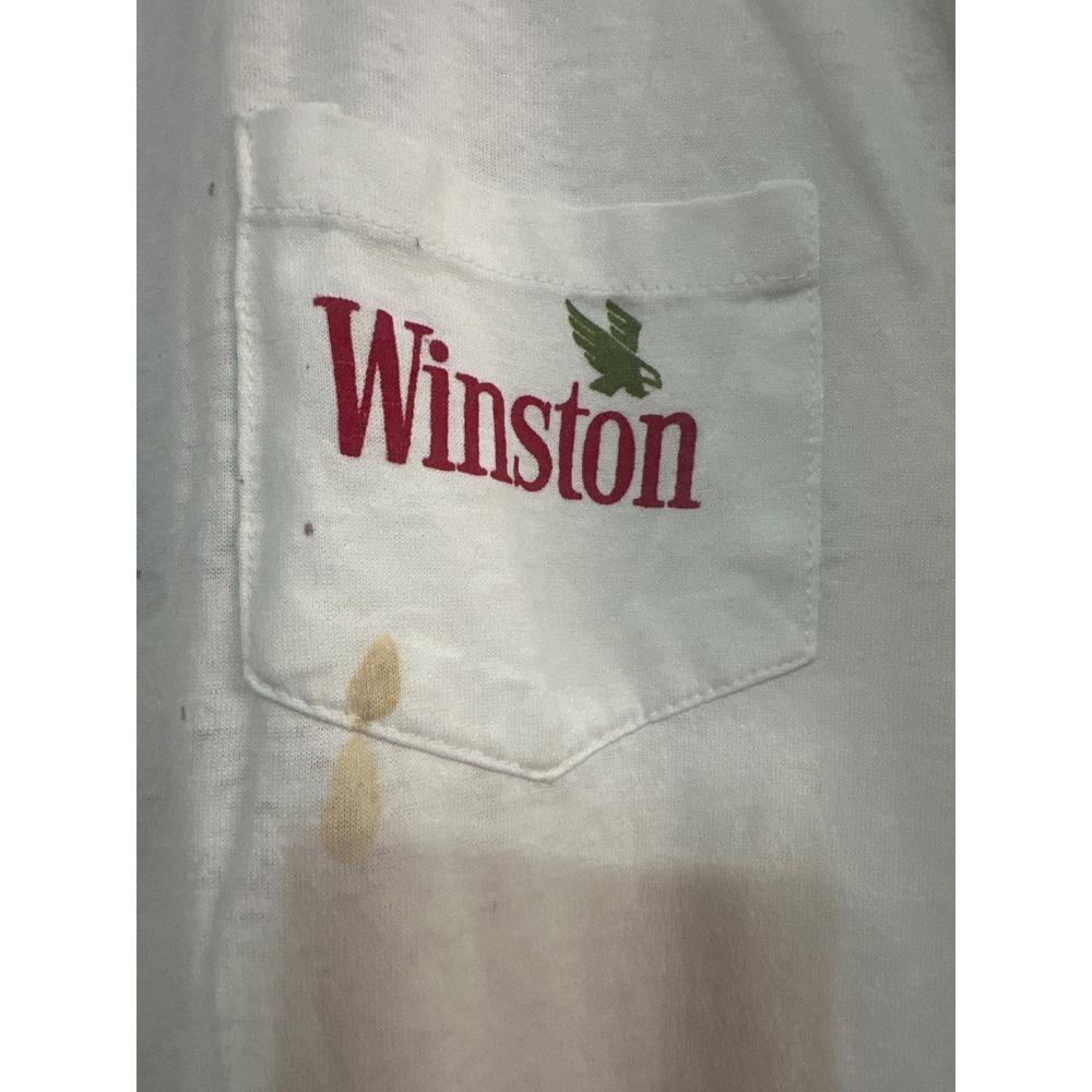 Vintage Winston La Metallica Desvistela 1991 T-Shirt White Graphic Tee